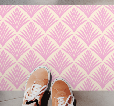 Stylish pink pattern vinyl rug flowers - TenStickers