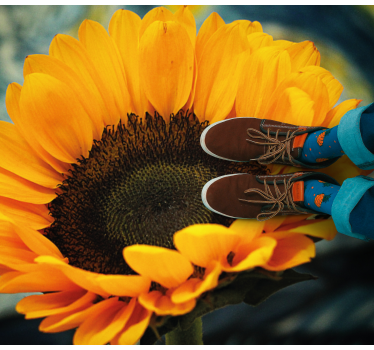 Sunflower Blooming Bright vinyl rug flowers - TenStickers