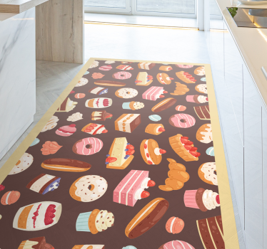 Sweet Treats Pattern vinyl rug - TenStickers