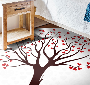 Tree Of Hearts vinyl rug flowers - TenStickers