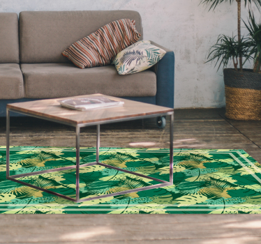 Tropical Foliage Array vinyl rug flowers - TenStickers