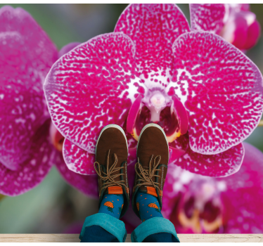 Vibrant Orchid Blooms vinyl rug flowers - TenStickers