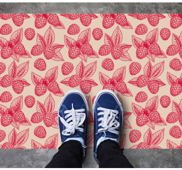 Vintage beige raspberries flower rug - TenStickers