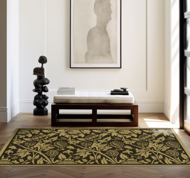 Botanical Pattern Accent vinyl rug flowers - TenStickers