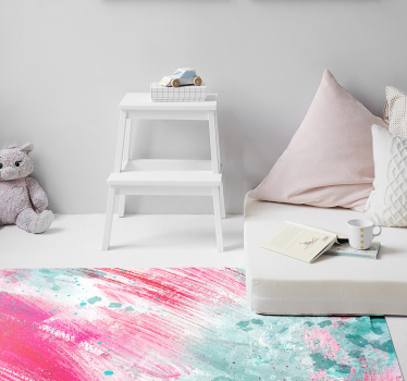 Vinyl rug abstract pink splash - TenStickers