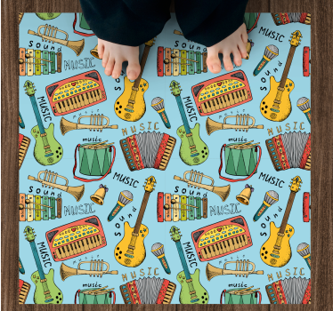 Vinyl rug cheerful musical instruments design - TenStickers
