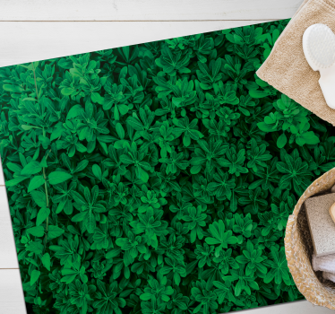 Vinyl rug clovers texture nature carpet - TenStickers