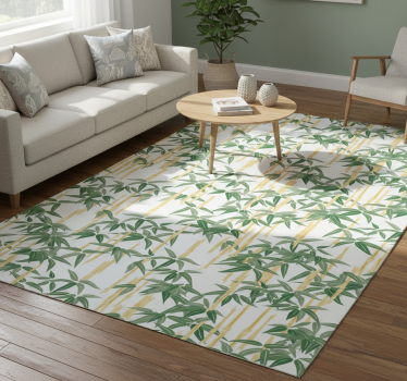 Vinyl rug flowers bamboo branches for window - TenStickers