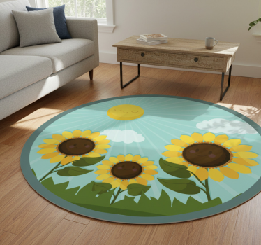 Vinyl rug flowers blooming in the sun - TenStickers