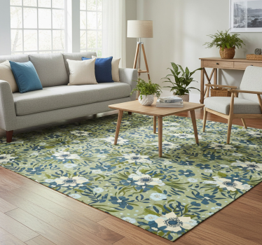 Vinyl rug flowers floral nature design - TenStickers
