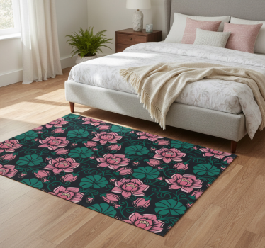 Vinyl rug flowers blooming vines - TenStickers