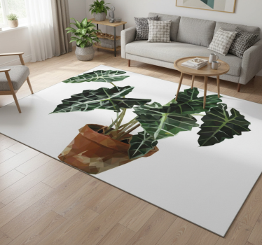 Vinyl rug flowers geometric plant pot - TenStickers
