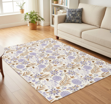 Vinyl rug flowers hand-painted vintage floral design - TenStickers