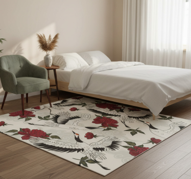 Vinyl rug flowers in soothing earth tones - TenStickers