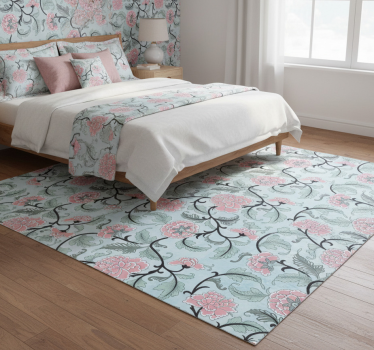 Vinyl rug flowers japanese floral window film - TenStickers