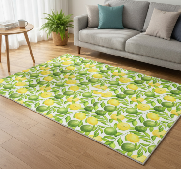 Vinyl rug flowers lemon and lime design - TenStickers