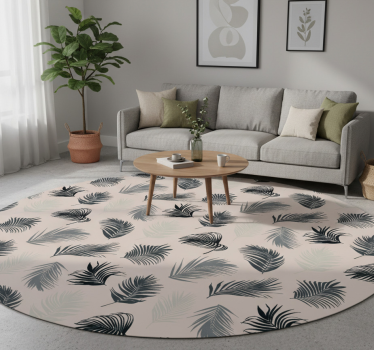 Vinyl rug flowers lush blend of palm leaves - TenStickers