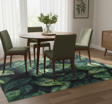 Vinyl rug flowers maranta leaves - TenStickers