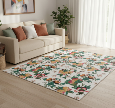 Vinyl rug flowers multicolor floral summer design - TenStickers