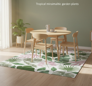 Vinyl rug flowers tropical minimalist garden plants - TenStickers
