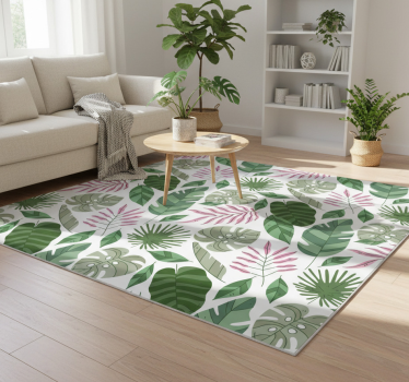 Vinyl rug flowers tropical minimalist garden plants - TenStickers