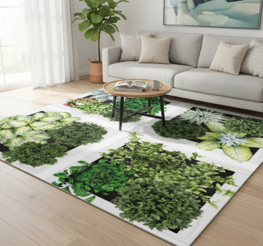 Vinyl rug flowers vertical garden tiles - TenStickers