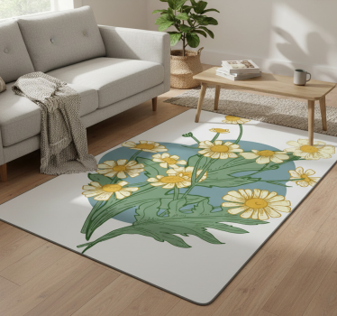 Vinyl rug flowers vivid bloom arrangement - TenStickers