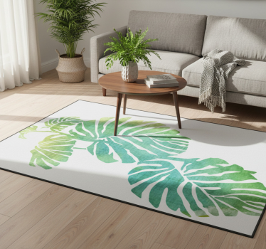 Vinyl rug flowers monstera deliciosa - TenStickers