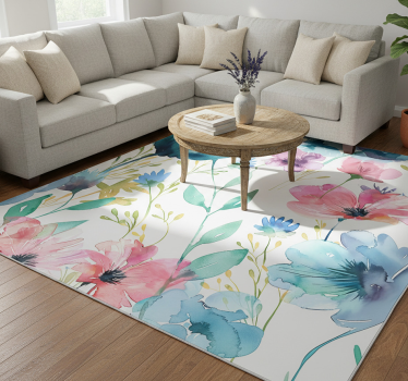 Vinyl rug flowers wildflowers in summer - TenStickers