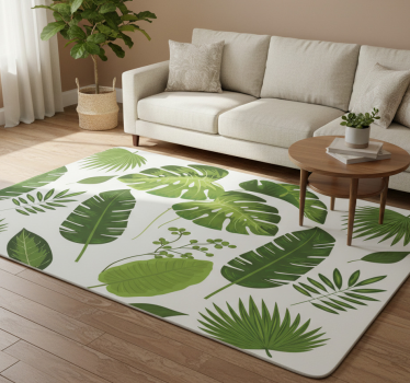 Vinyl rug flowers with a variety of leaves - TenStickers