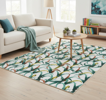 Vinyl rug flowers with beautiful tropical plants design - TenStickers