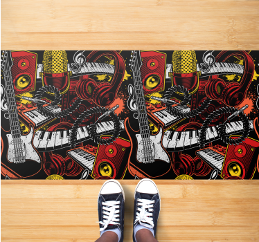Vinyl rug musical elements showcase - TenStickers