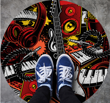 Vinyl rug musical instruments medley - TenStickers