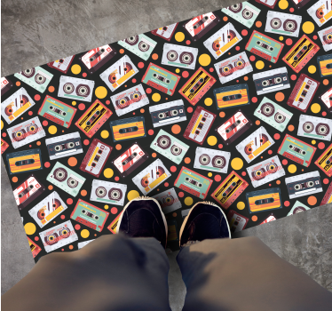 Vinyl rug vintage audio cassettes - TenStickers