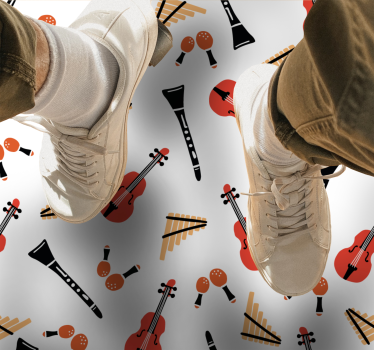 Vinyl rug with musical instrument patterns - TenStickers
