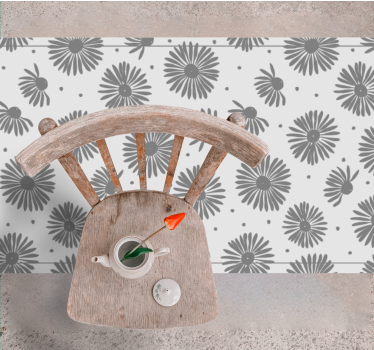 Warm grey tones flowers flower rug - TenStickers