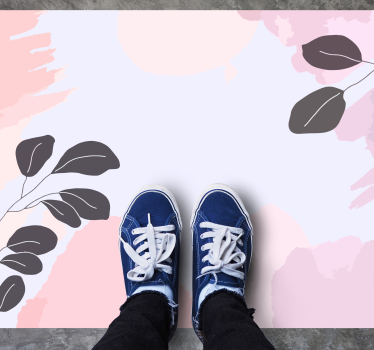 Watercolor stains with leaves flower rug - TenStickers