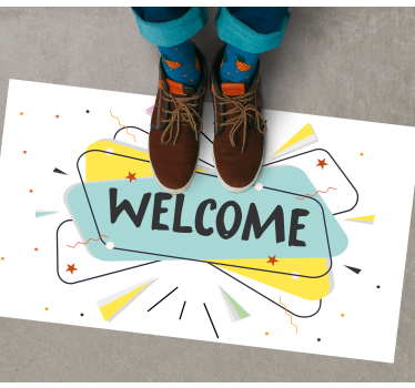 Abstract welcome entrance hall vinyl rug - TenStickers
