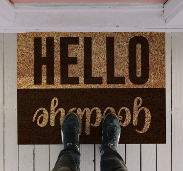 Welcome mat hello goodbye entrance hall rug - TenStickers