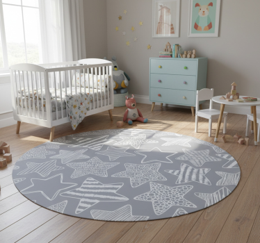 White star star vinyl rug - TenStickers