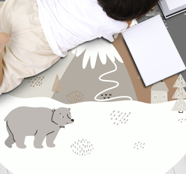 Wild animals nordic style kids vinyl carpet - TenStickers