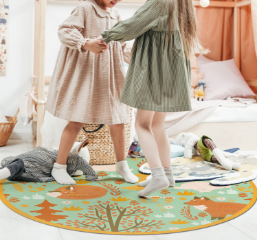 Wood Creatures kids vinyl carpet - TenStickers
