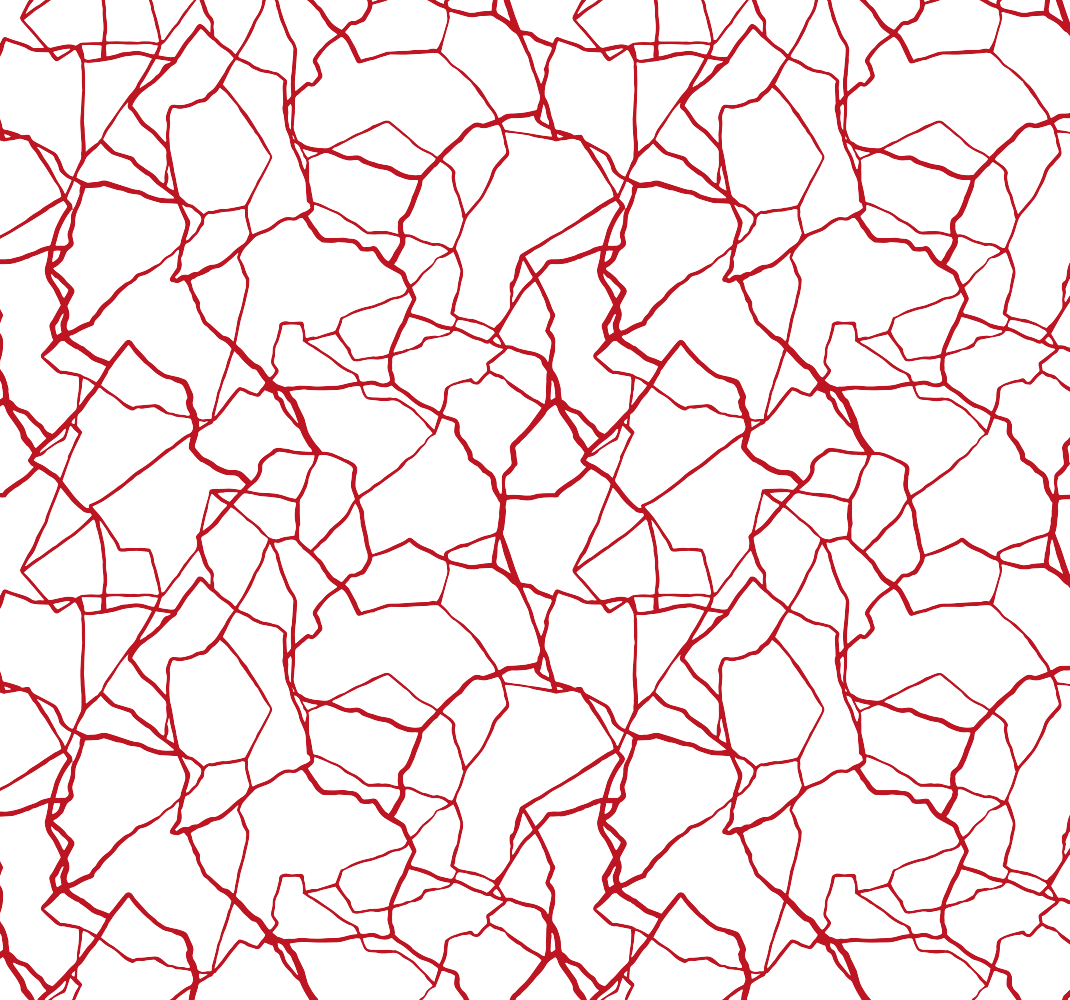 Cracking red pattern white vinyl rug - TenStickers