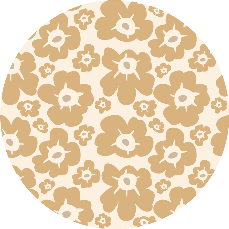 Beige poppies vinyl rug flowers - TenStickers
