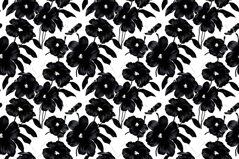 black poppy vinyl rug flowers - TenStickers