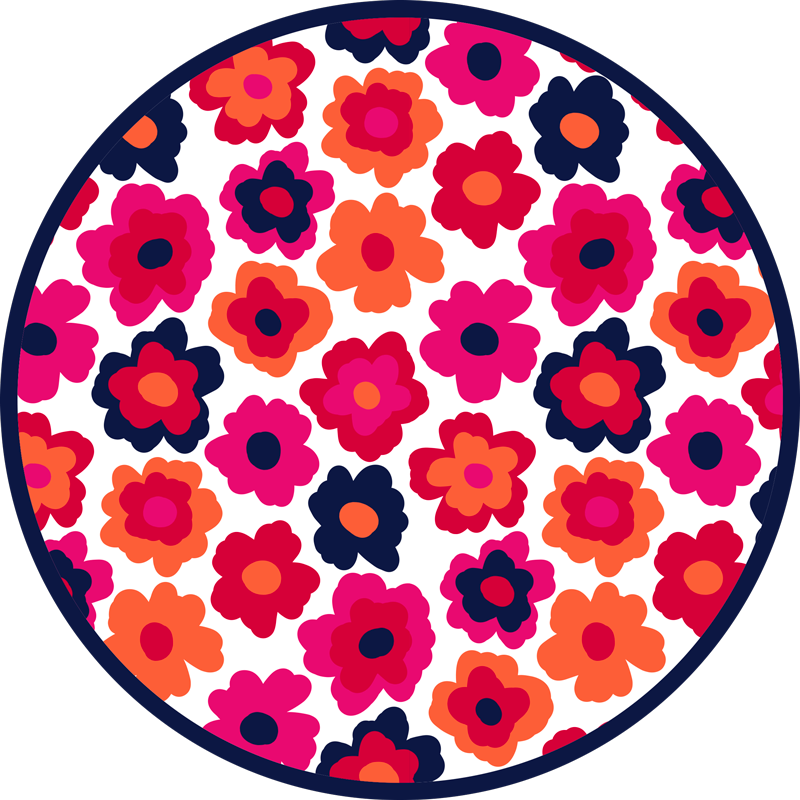 Red poppy vinyl rug flowers - TenStickers