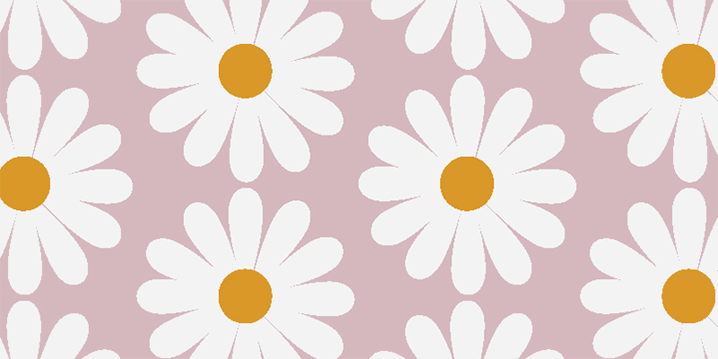 Daisy with a pink background vinyl rug bathroom - TenStickers