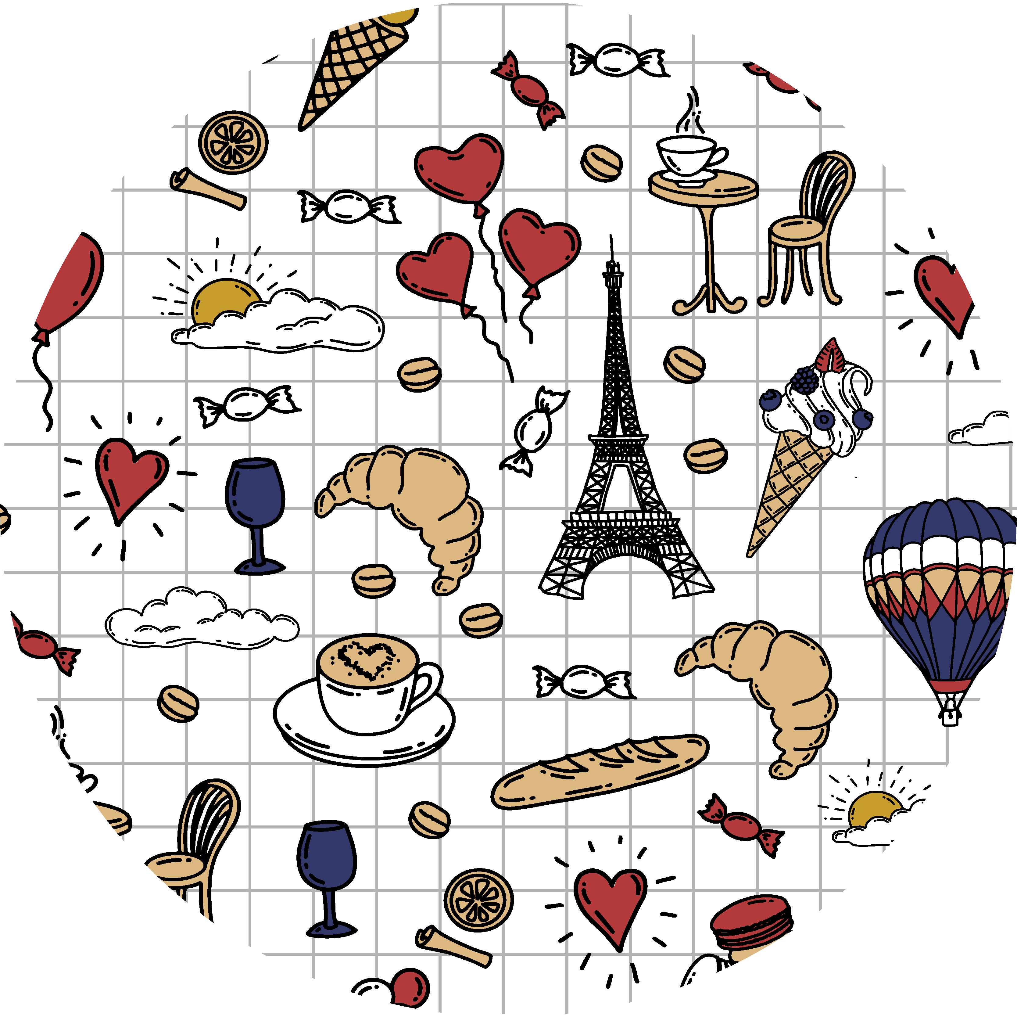Minimalistic Paris design vinyl rug bathroom - TenStickers