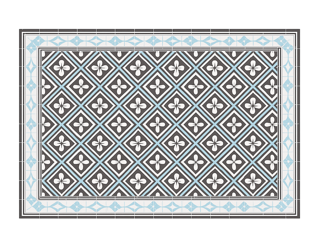 Geometric tile design outdoor vinyl rug - TenStickers
