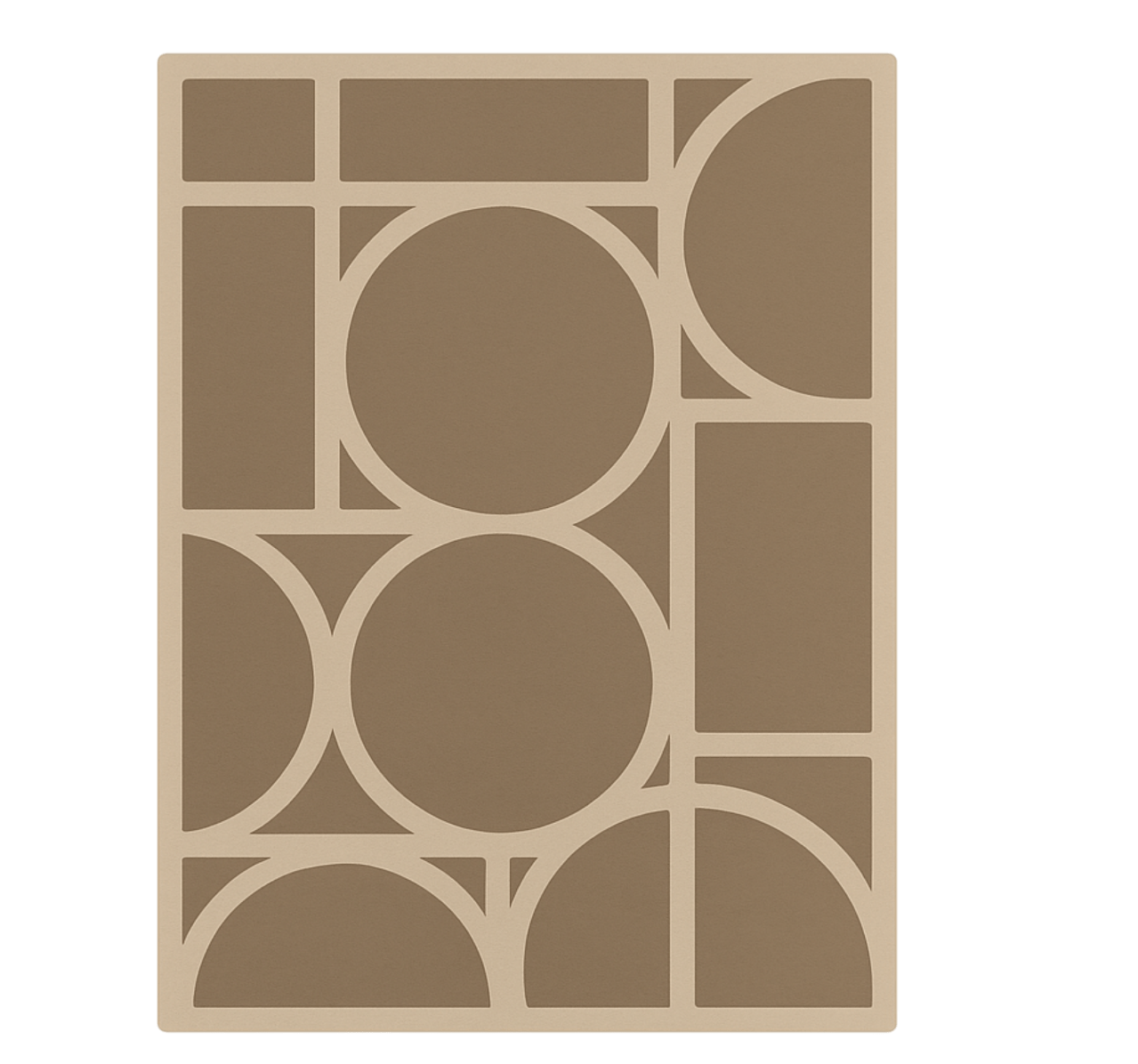 Beige geometric design square vinyl rug - TenStickers